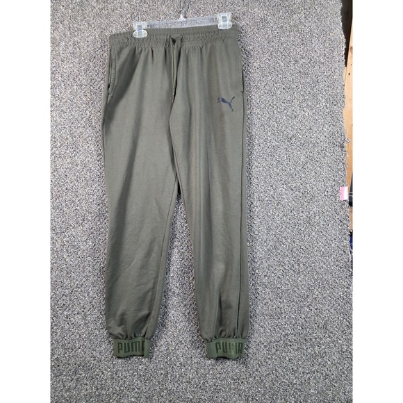 Puma Other - Puma Athletic Pants Mens M Olive Green Branded Cuff Joggers Fitness Sporty